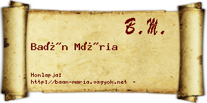 Baán Mária névjegykártya