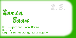 maria baan business card