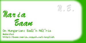 maria baan business card